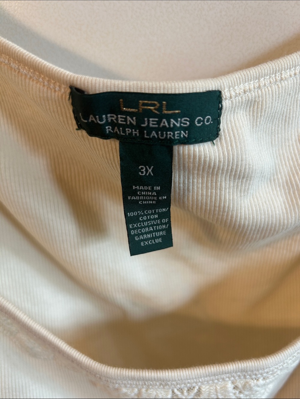 Lauren Jeans Co women’s cream tank - Picture 2 of 7